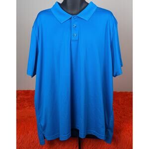 Magellan Outdoors Mens Blue MagWick Loose Fit Fish Gear Collared Polo Shirt 3XL